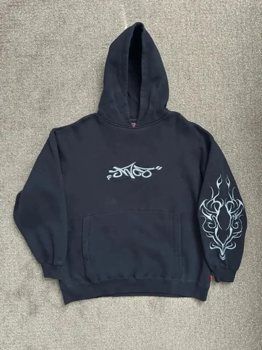 Jnco Black Embroidered Hoodie