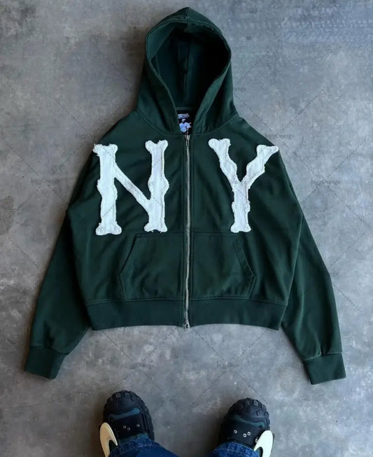 NY Embroidered Zip Up